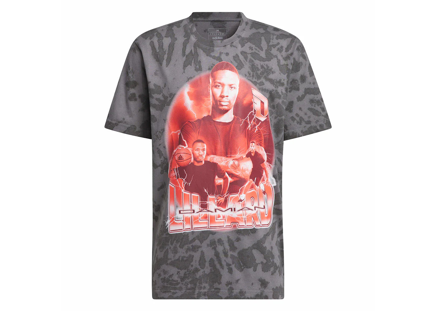 adidas Dame Tunnel Graphic Tee Grey Four/Black
