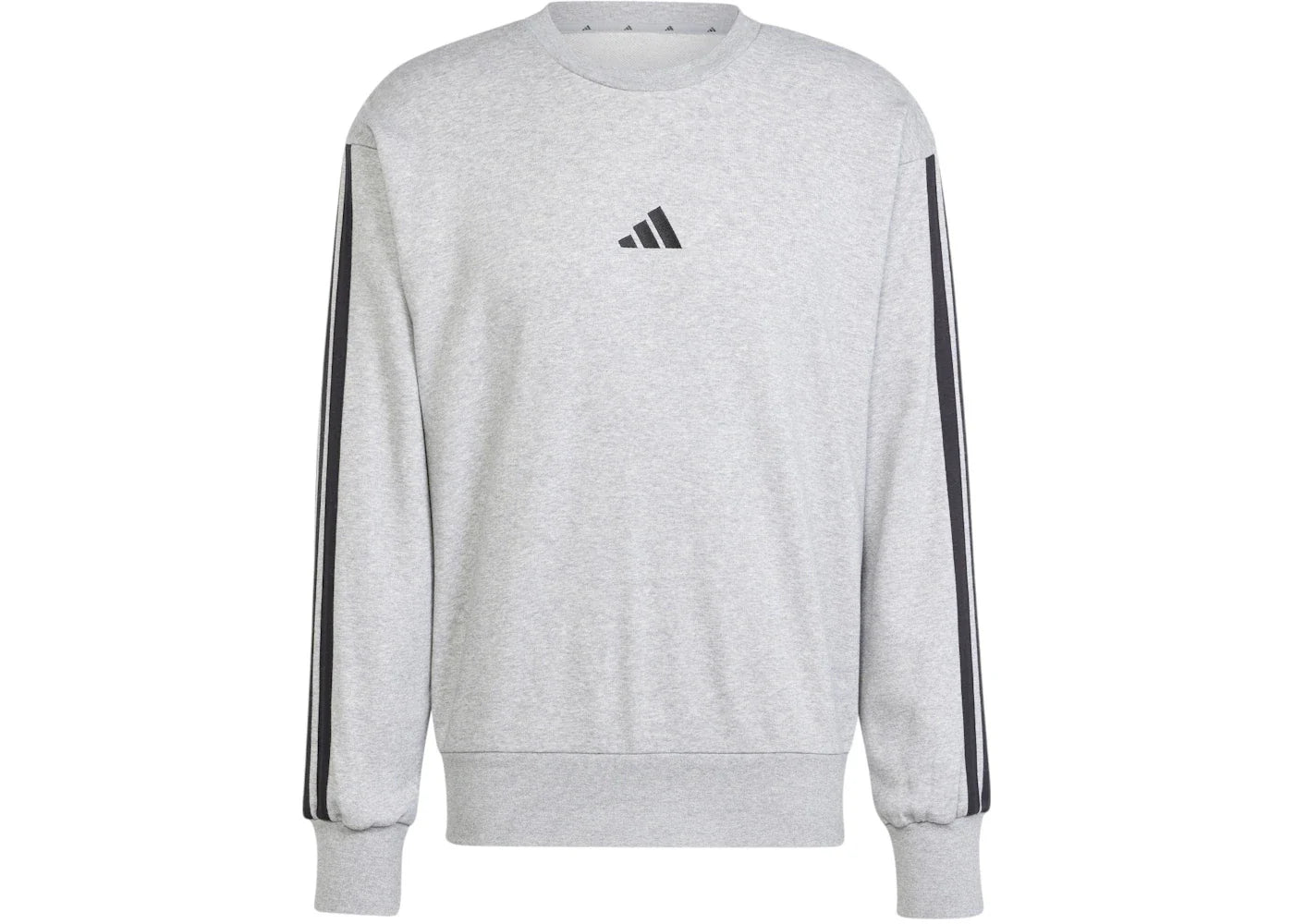 adidas Essentials 3-Stripes French Terry Sweatshirt Medium Grey Heather/Black