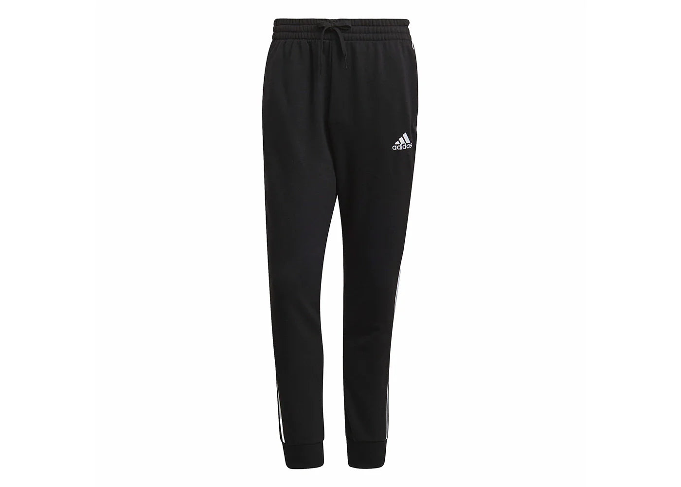 adidas Essentials French Terry Tapered Cuff 3-Stripes Pants Black/White