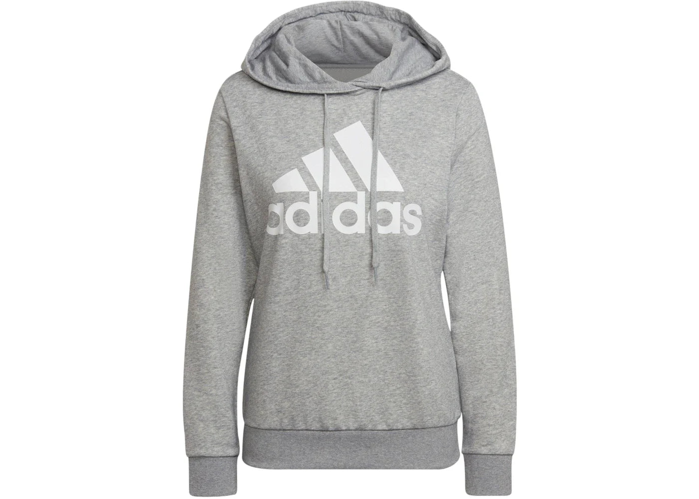 adidas Essentials Relaxed Logo Hoodie Medium Grey Heather/White