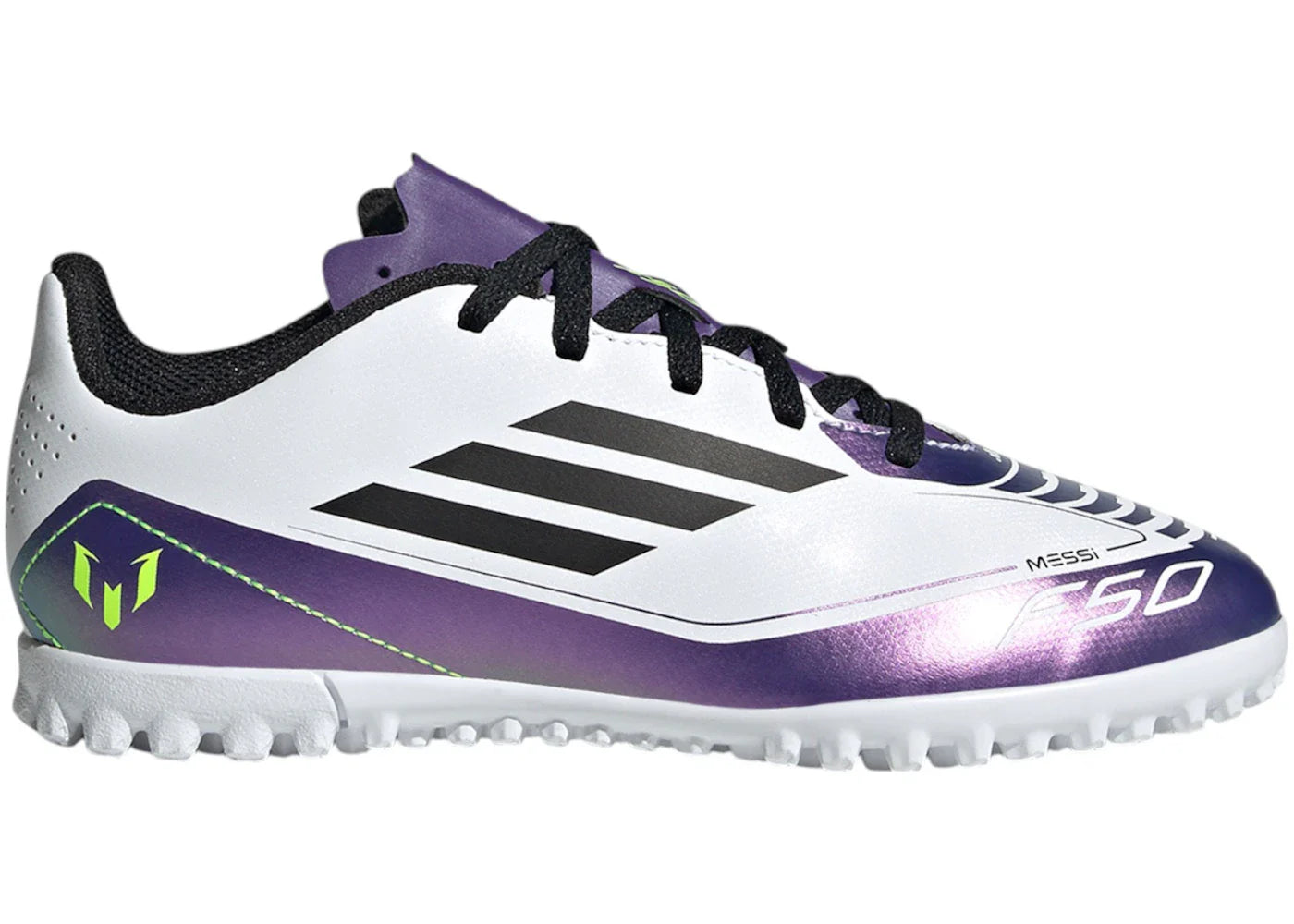 adidas F50 Club Turf Messi Cloud White Core Black Purple (GS)