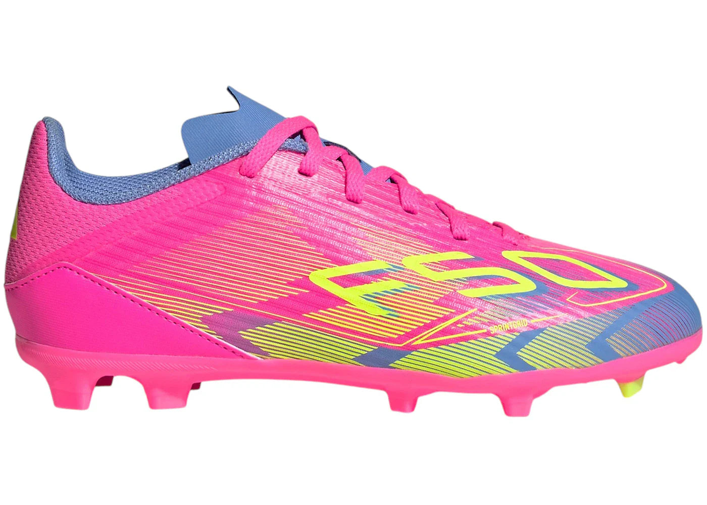adidas F50 League FG/MG Lucid Pink Lucid Lemon Blue Fusion (Kids)