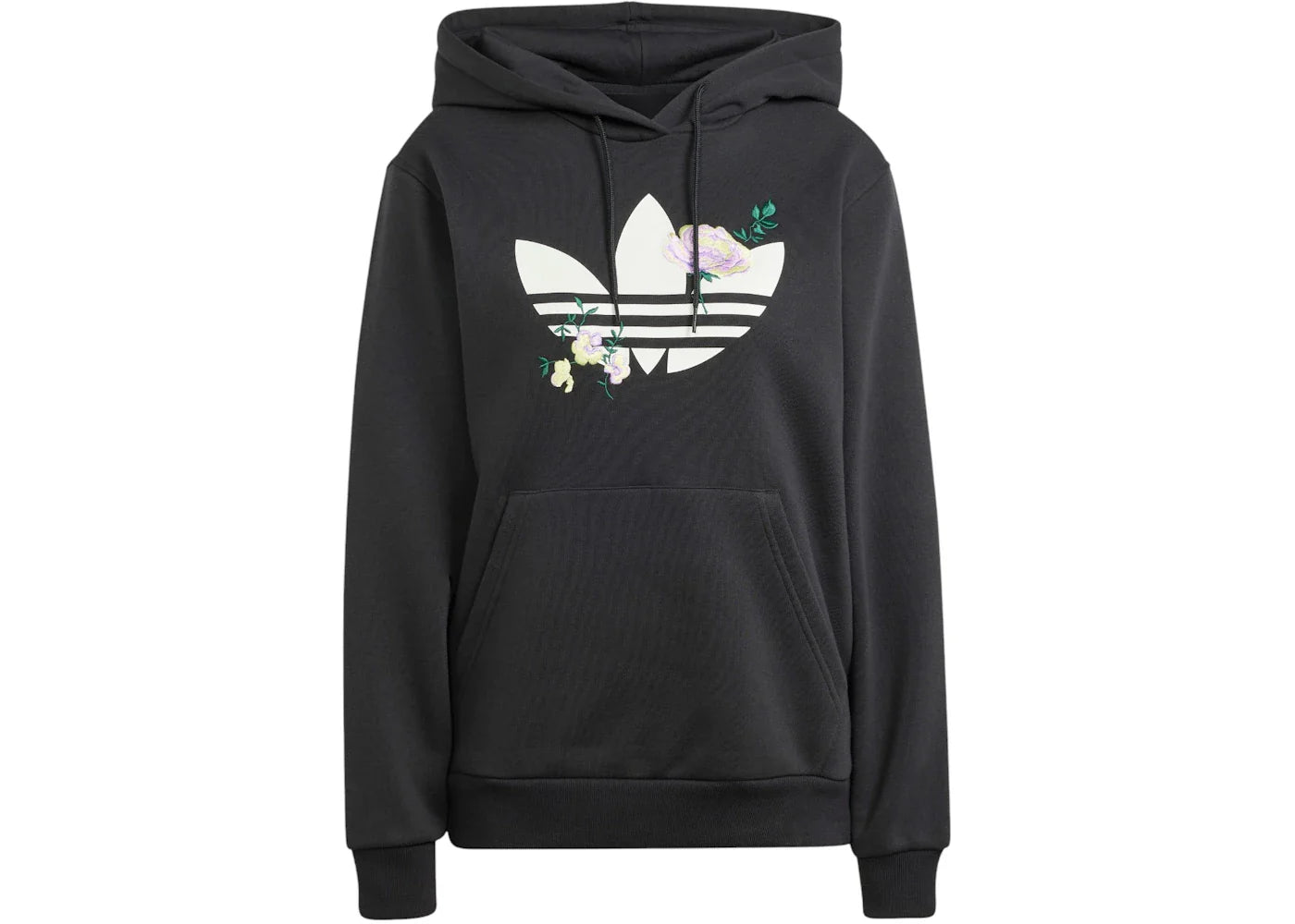 adidas Flower Embroidery Hoodie Black