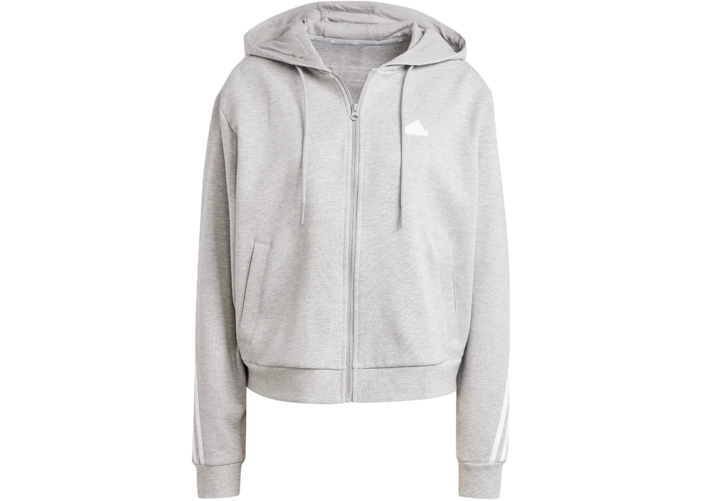 adidas Future Icons 3-Stripes Full Zip Hoodie Medium Grey Heather