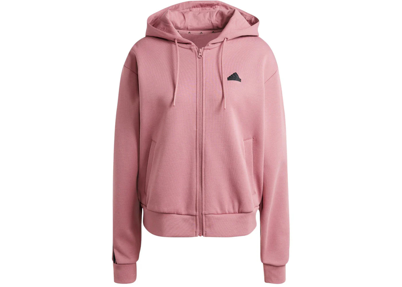 adidas Future Icons 3-Stripes Full Zip Hoodie Preloved Crimson