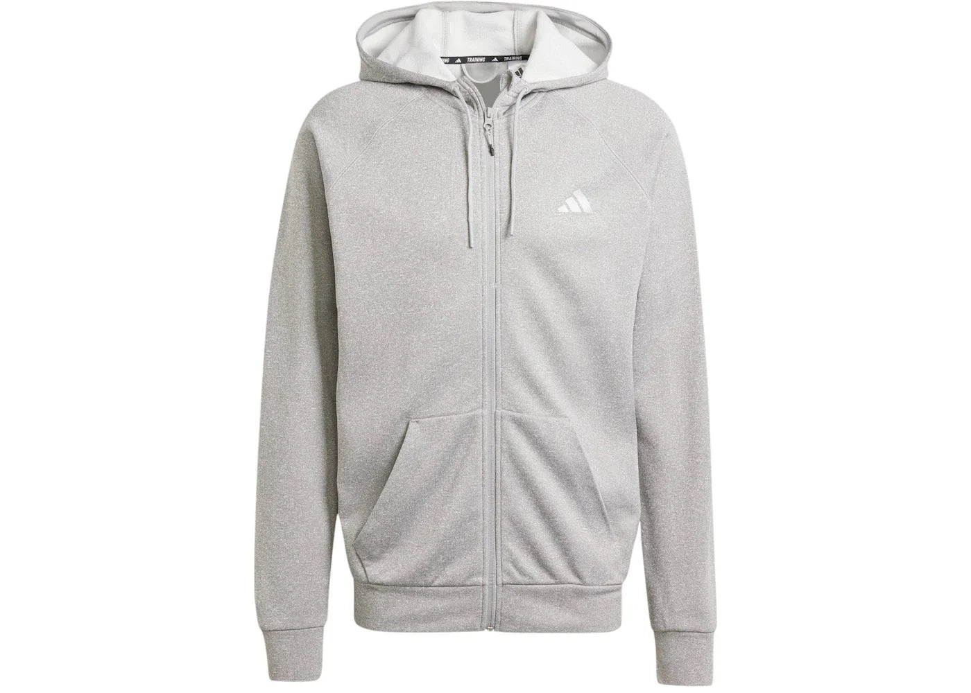 adidas Game And Go Big Logo 3-Stripes Full-Zip Hoodie Medium Grey Heather