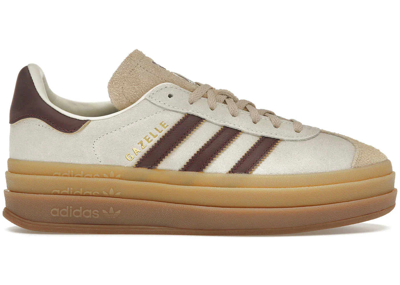 Adidas Gazelle Bold Cream White Maroon (Women'S)