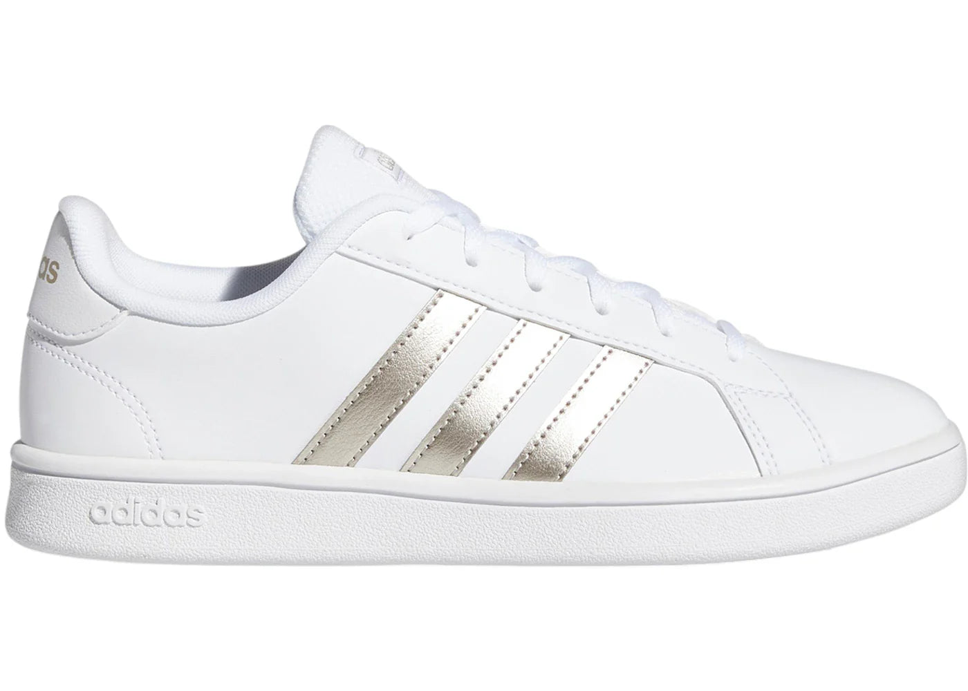 adidas Grand Court Base Cloud White Platinum Metallic (Women's)