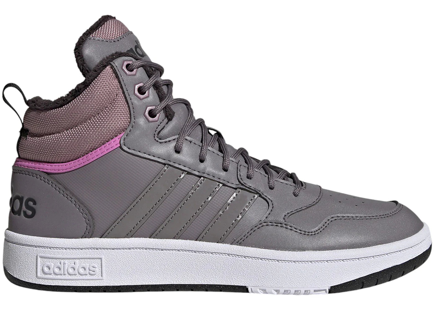 adidas Hoops 3.0 Mid Winterized Classic Fur Lining Trace Grey Purple (Women's)