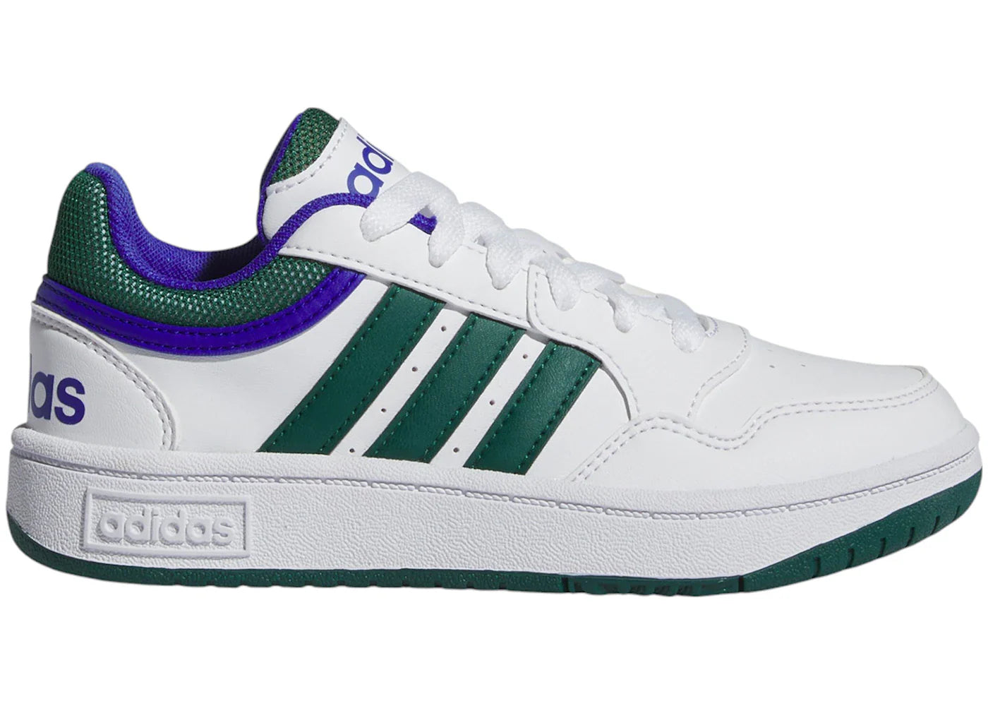 adidas Hoops Cloud White Collegiate Green Lions Blue (GS)
