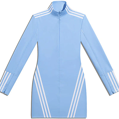 adidas Ivy Park 1/2 Zip Latex Dress Light Blue/White