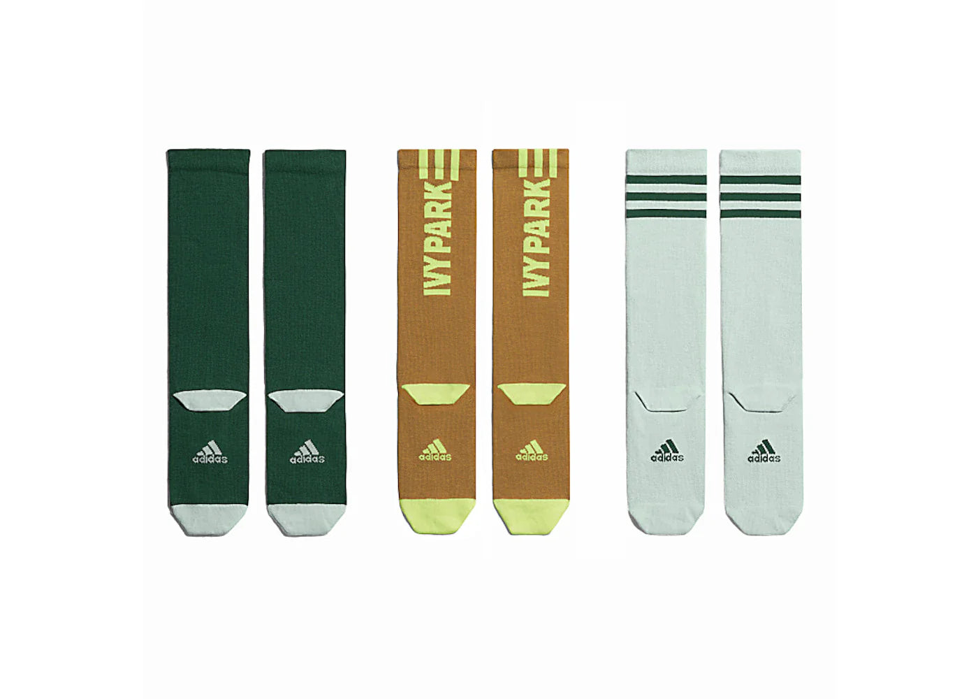 adidas Ivy Park 3-Pack Logo Socks Green Tint/Yellow Tint/Dark Green