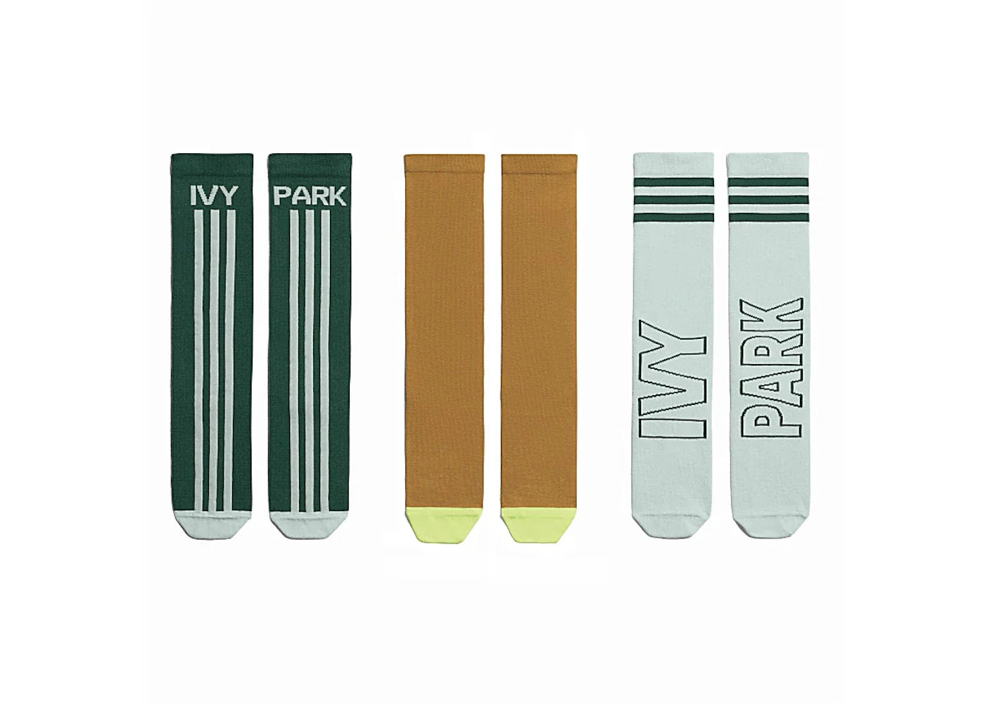 adidas Ivy Park 3-Pack Logo Socks Green Tint/Yellow Tint/Dark Green