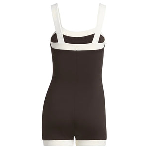 adidas Ivy Park 60S Swim Unitard Dark Brown/Cream White