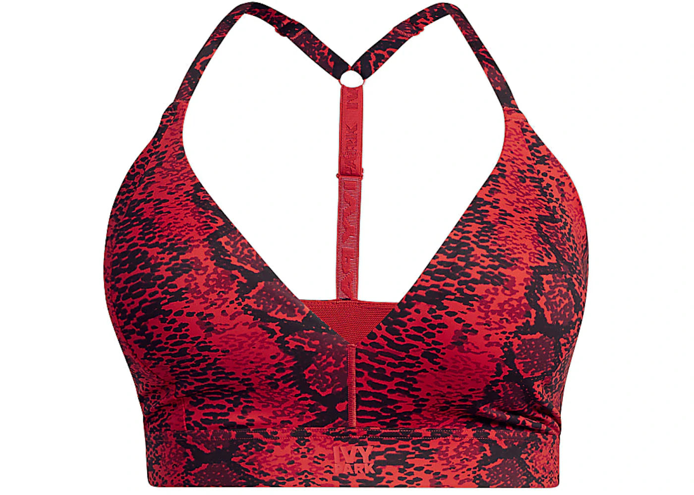 adidas Ivy Park Allover Print Triangle Bra 2.0 (Plus Size) Red/Black