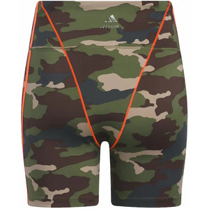 adidas Ivy Park Bike Shorts 9-Inch AOP Camo/Solar Orange