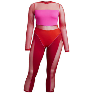 adidas Ivy Park Blocked Catsuit (Plus Size) Power Red/Shock Pink/Red