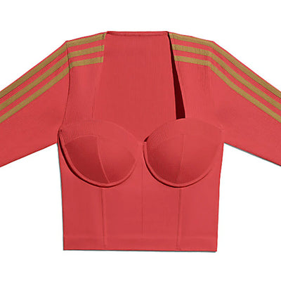 adidas Ivy Park Circular Knit Crop Top Real Coral