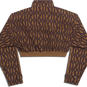 adidas Ivy Park Crop Monogram Track Jacket (Plus Size) Wild Brown/Night Red