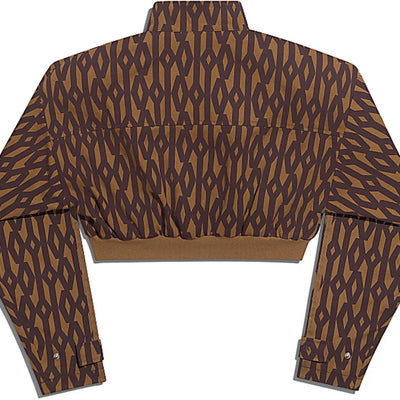 adidas Ivy Park Crop Monogram Track Jacket Wild Brown/Night Red