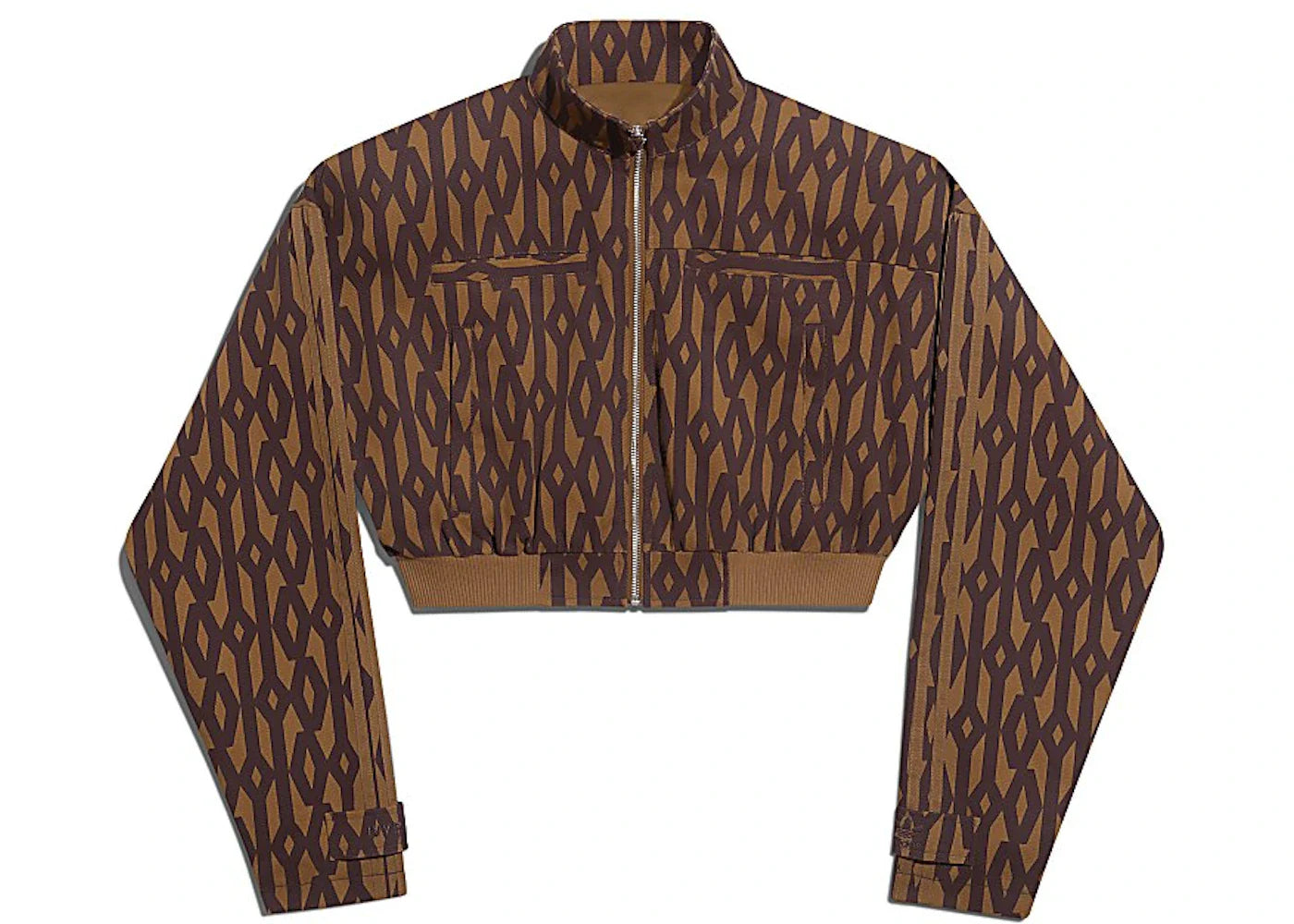 adidas Ivy Park Crop Monogram Track Jacket Wild Brown/Night Red