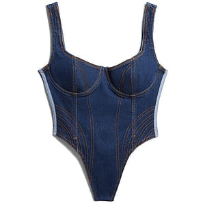 adidas Ivy Park Denim Bodysuit Dark Denim