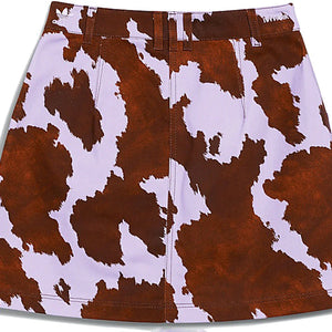 adidas Ivy Park Denim Cow-Print Skirt AOP Cow Hide/Purple Glow