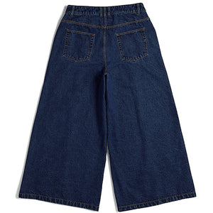 adidas Ivy Park Women's Denim Wide-Leg Snap Pants Dark Denim