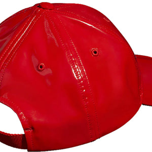 adidas Ivy Park Faux Latex Baseball Cap Red