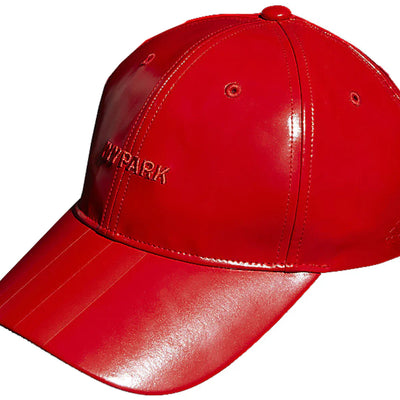 adidas Ivy Park Faux Latex Baseball Cap Red