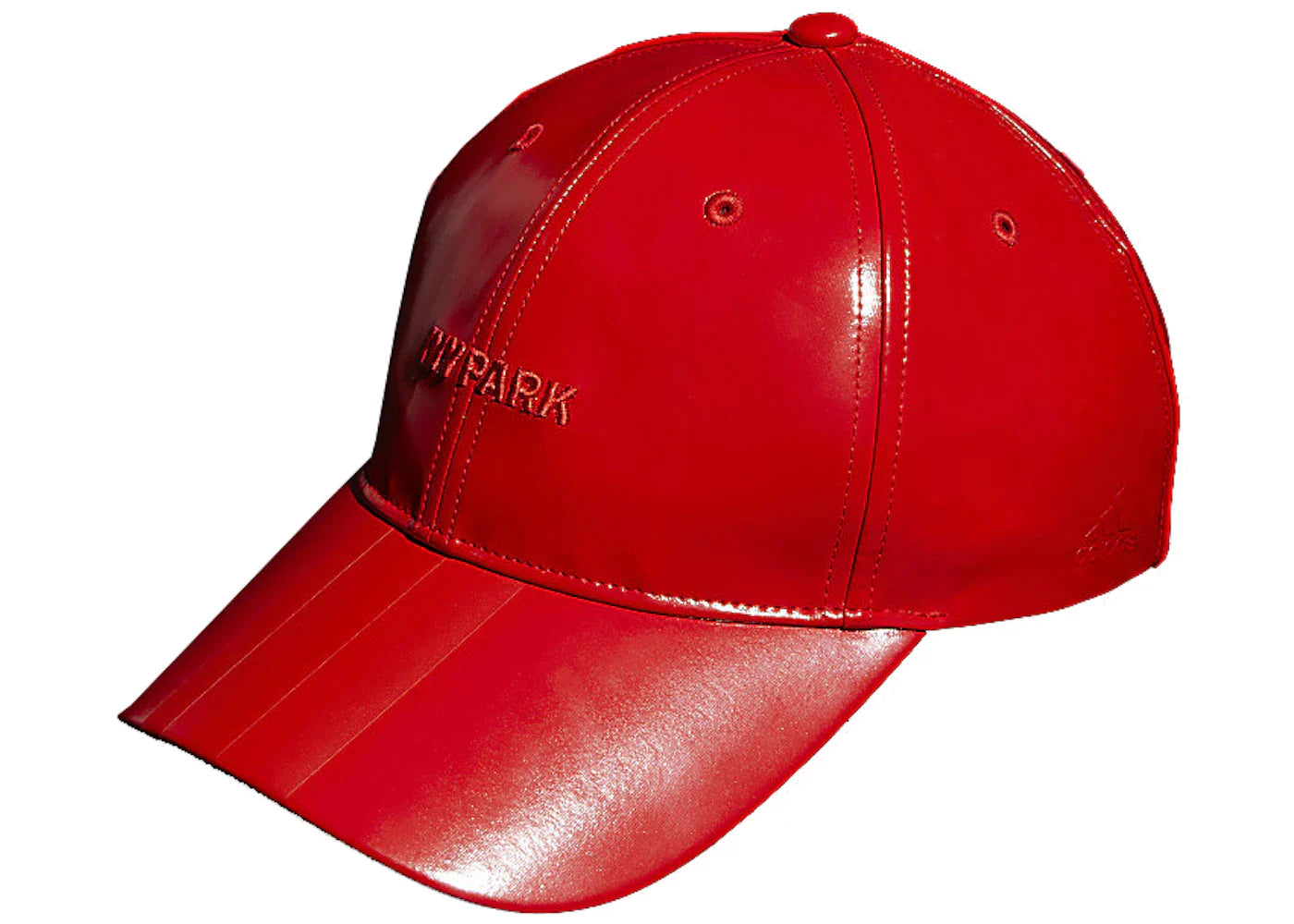 adidas Ivy Park Faux Latex Baseball Cap Red