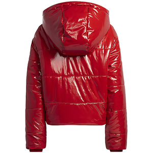adidas Ivy Park Faux Latex Crop Puffer Jacket (All Gender) Red