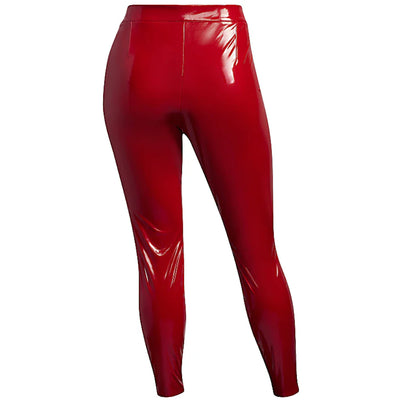 adidas Ivy Park Faux Latex Straight-Leg Pants (Plus Size) Red