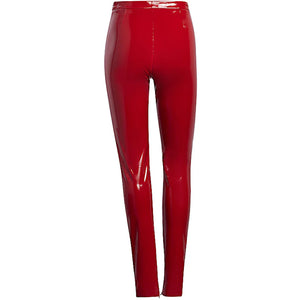 adidas Ivy Park Faux Latex Straight-Leg Pants Red