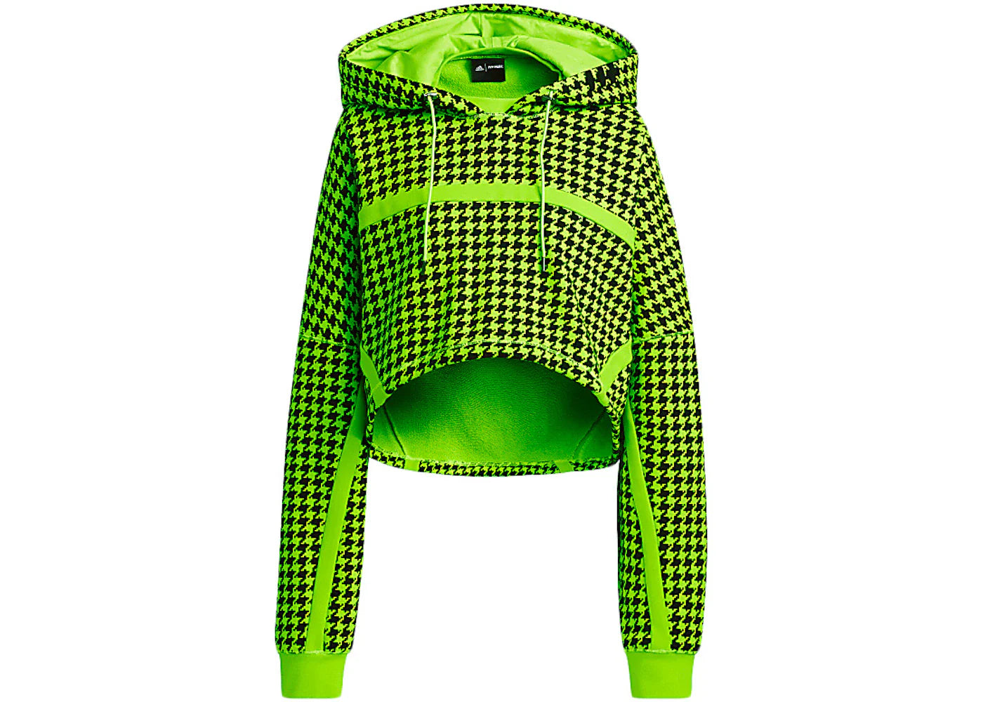 adidas Ivy Park Halls of Ivy Allover Print Cropped Hoodie Semi Solar Slime/Black