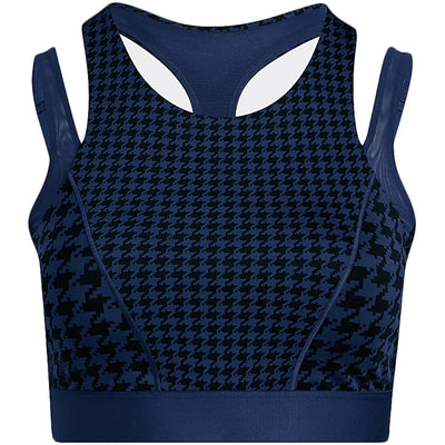adidas Ivy Park Halls of Ivy Allover Print Halter Bra 2 (Plus Size) Dark Blue/Black