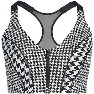 adidas Ivy Park Halls of Ivy Allover Print Zip Bra 2.0 (Plus Size) Clear Grey/Black