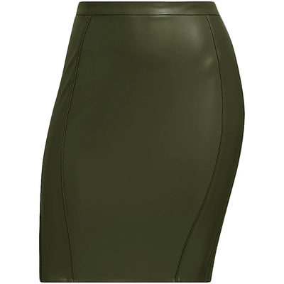 adidas Ivy Park Halls of Ivy Faux Leather Skirt (Plus Size) Wild Pine