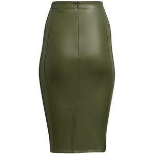 adidas Ivy Park Halls of Ivy Faux Leather Skirt Wild Pine