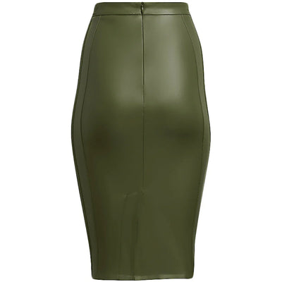 adidas Ivy Park Halls of Ivy Faux Leather Skirt Wild Pine