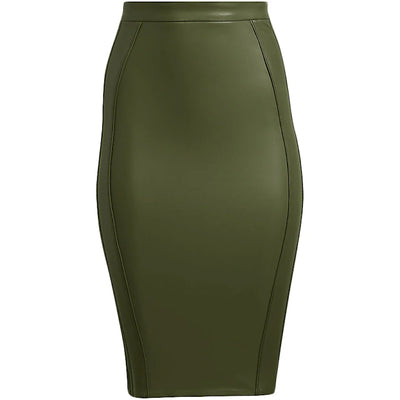 adidas Ivy Park Halls of Ivy Faux Leather Skirt Wild Pine