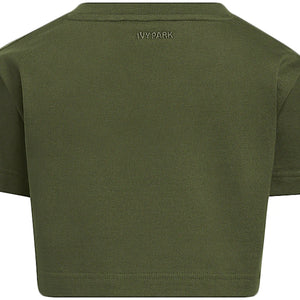 adidas Ivy Park Halls of Ivy Kids Crop Tee Wild Pine
