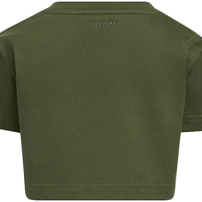 adidas Ivy Park Halls of Ivy Kids Crop Tee Wild Pine
