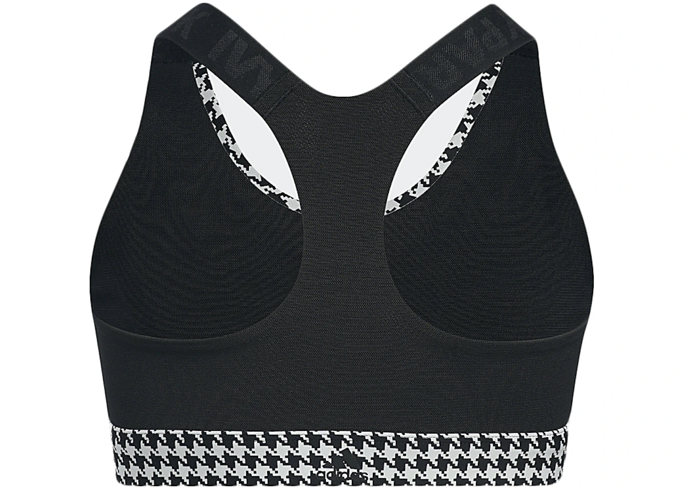 adidas Ivy Park Halls of Ivy Kids Houndstooth Sports Bra Clear Grey/Black