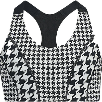 adidas Ivy Park Halls of Ivy Kids Houndstooth Sports Bra Clear Grey/Black