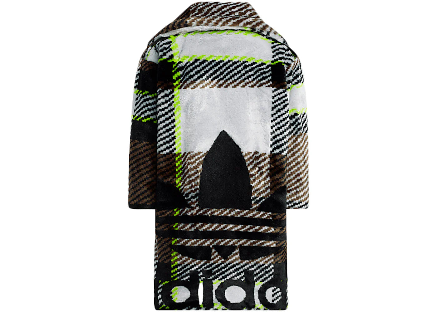 adidas Ivy Park Halls of Ivy Kids Long Printed Faux Fur Jacket Clear Grey/Brown/Black/Semi Solar Slime