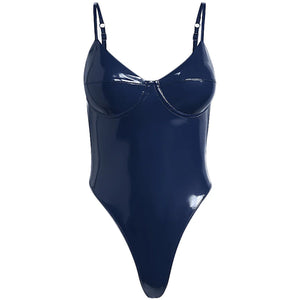 adidas Ivy Park Halls of Ivy Latex Bodysuit Dark Blue