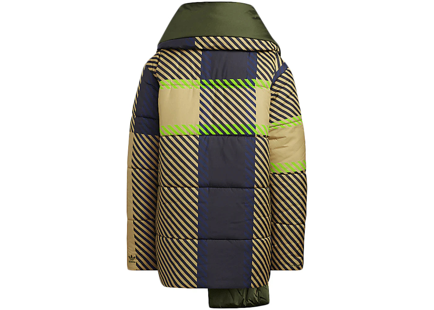 adidas Ivy Park Halls of Ivy Reversible Asymmetrical Puffer Jacket 2.0 (All Gender) Pyrite/Dark Blue/Wild Pine/Black