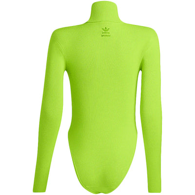 adidas Ivy Park Halls of Ivy Turtleneck Rib Knit Bodysuit Semi Solar Slime