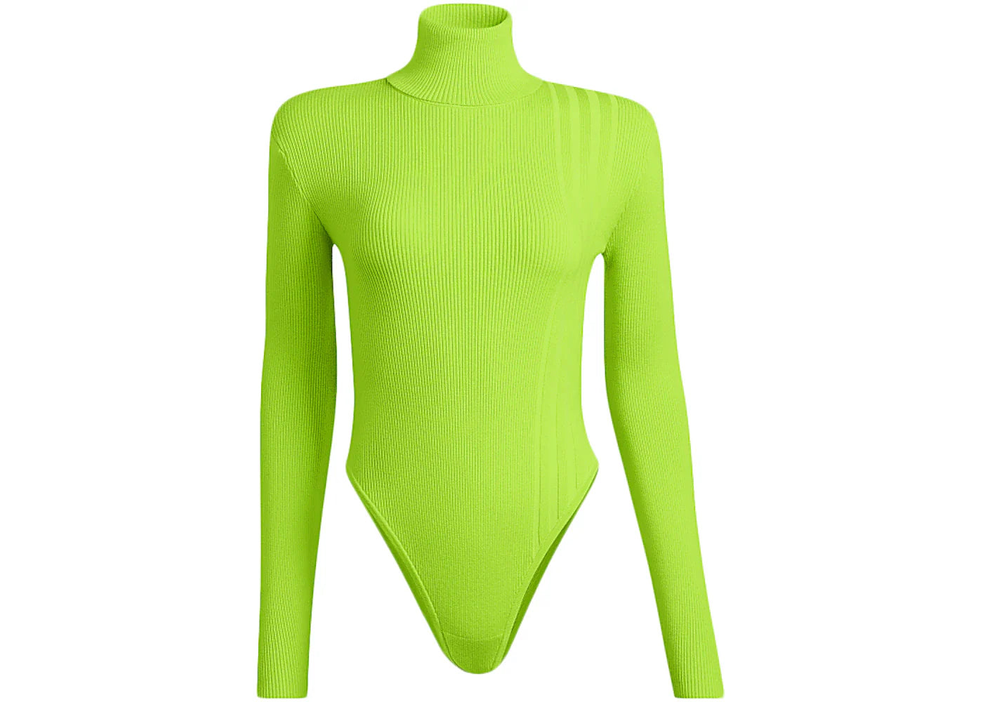 adidas Ivy Park Halls of Ivy Turtleneck Rib Knit Bodysuit Semi Solar Slime